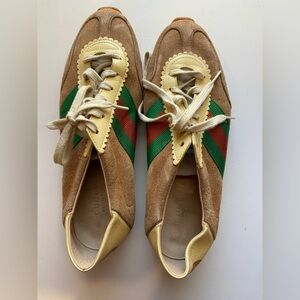Gucci Vintage Oatmeal-Style Sneakers - Size US 10 / IT 40